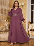 /Lillian Purple Chiffon Gown