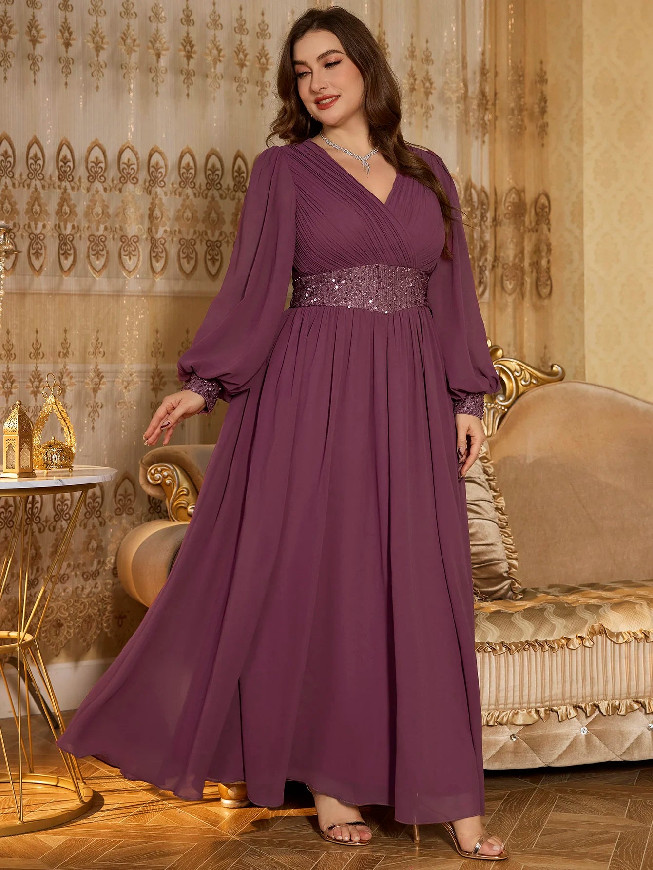 /Lillian Purple Chiffon Gown