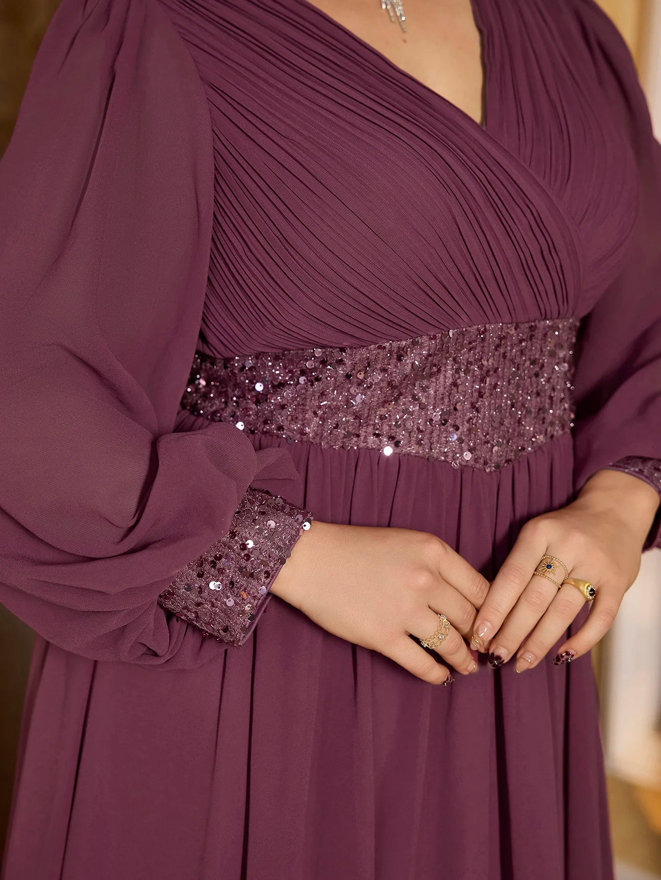 /Lillian Purple Chiffon Gown
