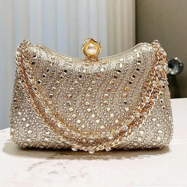 Royal Diamond & Pearl Evening Clutch