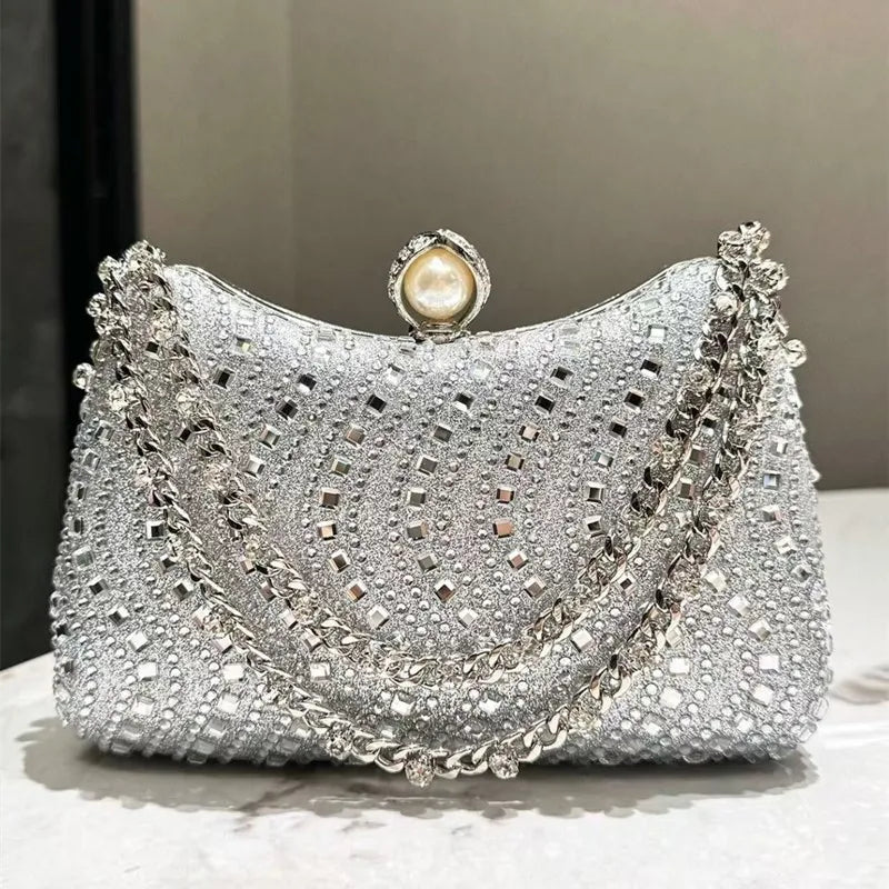 Royal Diamond & Pearl Evening Clutch