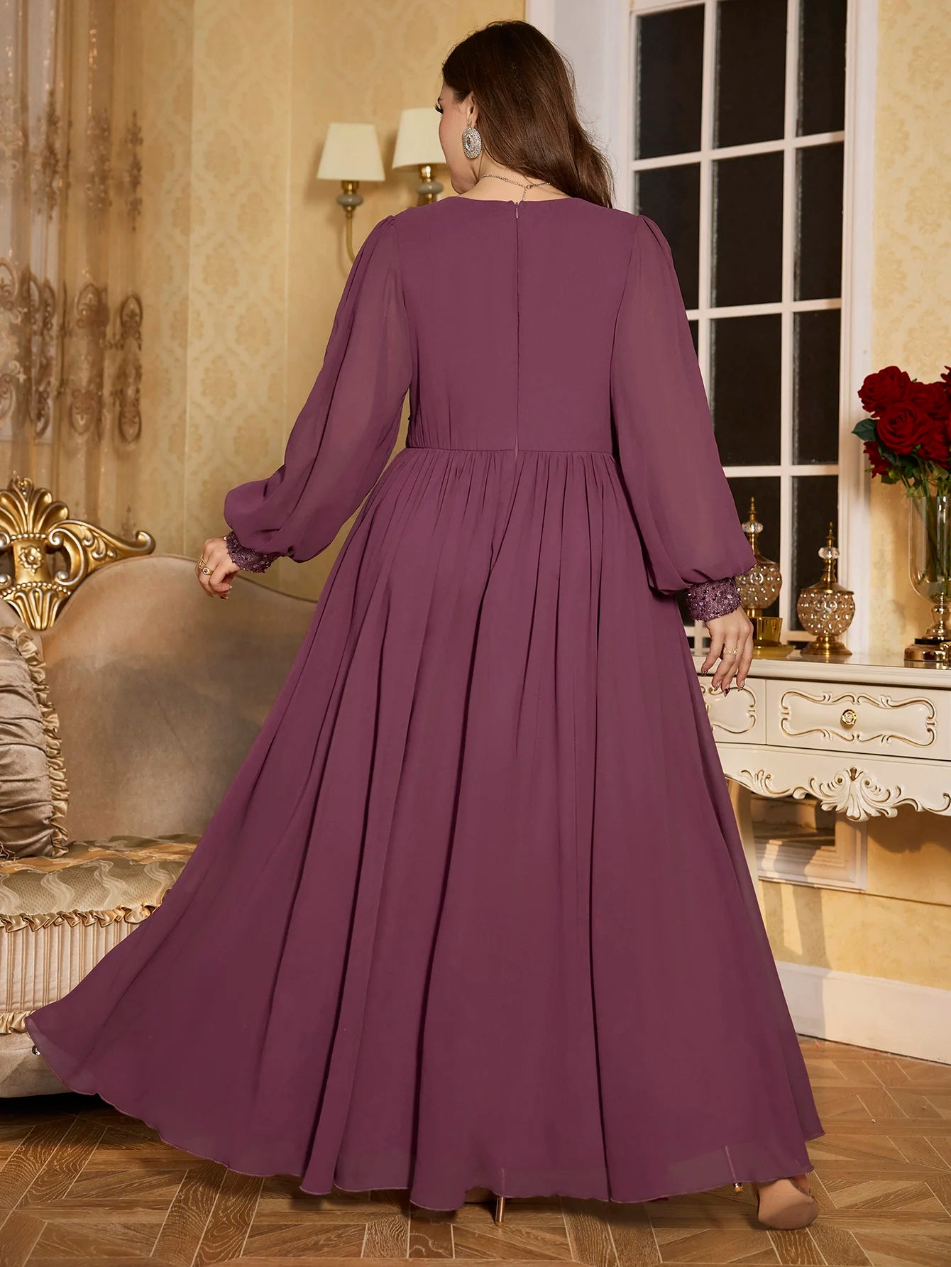 /Lillian Purple Chiffon Gown