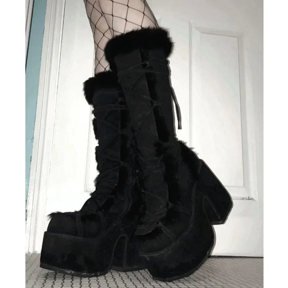 The Dark Fur Gothic Boots